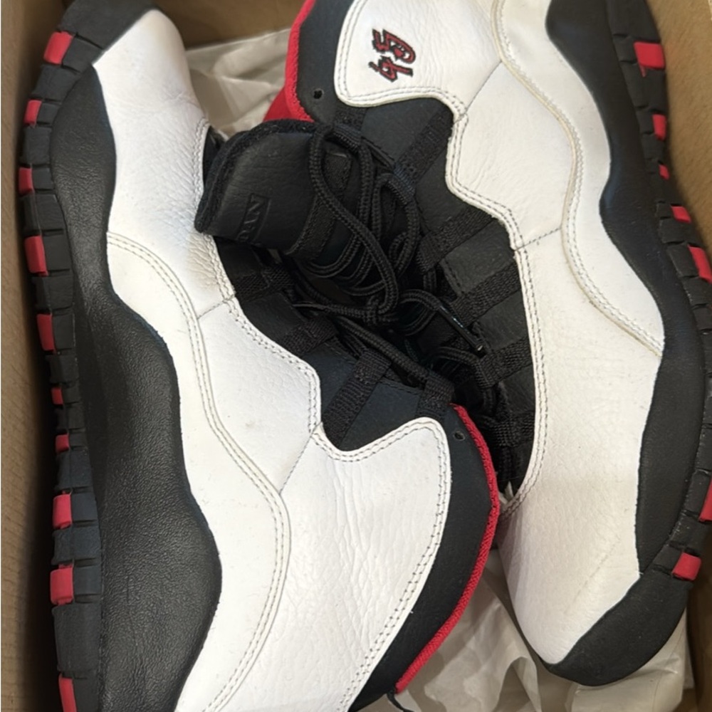 Jordan Black, White, and Red Sneakers